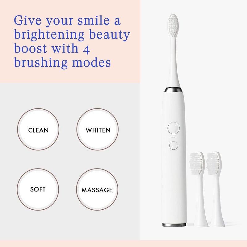Vanity Planet Elements Ultrasonic Electric Toothbrush - Charcoal - Advanced Oral Care with UV Sanitizing Charger Base with 3 Replacement Heads - 99.9% Effective Keeping Your Teeth Clean (Charcoal) - Image 3